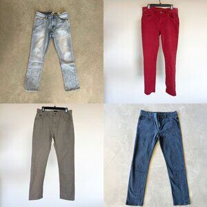 Four Pairs of Jeans 2 Volcom, 1 RVCA, 1 Globe